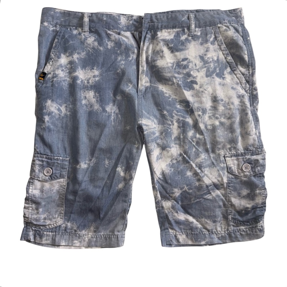 Maxi Milian NY Men’s Cargo Shorts 38–40 Blue Tie Dye Cotton Blend Streetwear